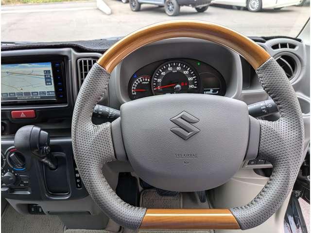 エブリイ ジョインターボ　ハイルーフ　４ＷＤ　ライトカスタム／当店デモカー社外品数点付／ローダウン／黒革調シート／１４ＲＸ－２アルミ／ワイドナビ地デジ／ＬＥＤ／ＹＯＫＯＨＡＭＡラジアルＳ３０６タイヤ／オプション４０万付き／リヤスポイラー／ダッシュ（14枚目）