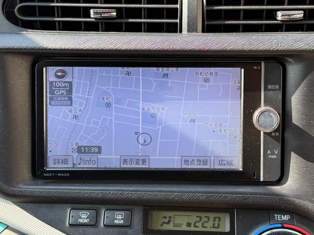 アクア S 純正ナビゲーション バックカメラ シートヒーター スマートキー プッシュスタート ETC ドライブレコーダー アイドリングストップ(11枚目)