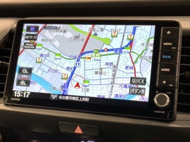 フィット ｅ：ＨＥＶＲＳ　ＨｏｎｄａＳＥＮＳＩＮＧ　禁煙　新車保証継承　大型Ｎａｖｉ　ＢＴａｕｄｉｏ　ＵＳＢ接続可／音録　フルセグＤＶＤ　Ｒカメラ　ＥＴＣ　ＬＥＤライト　クル－ズＣＲ　衝突軽減　サイドカ－テンＳＲＳ　クル－ズ機能　スマ－トキ－（7枚目）