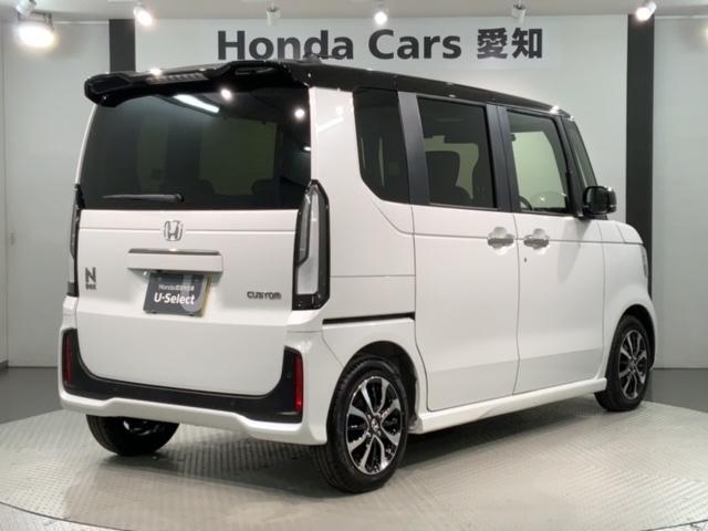 N-BOXカスタム コーディネートスタイル H SENSING 2ト-ン 新車保証 試乗車 ワンオーナー ナビLXU-242NBi TV Rカメラ CD録音 BTオ-ディオ DVD シートヒーター ETC LEDライト VSA 両側電動ドア(50枚目)