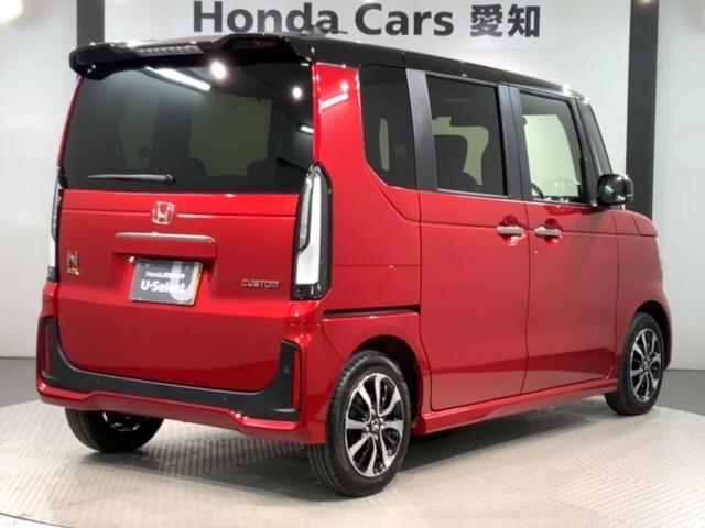 N-BOXカスタム コーディネートスタイル ホンダセンシング 新車保証継承 禁煙 当社デモカー ナビ Rカメラ CD DVD BTオーディオ 音楽録音 TV アルミ LEDヘッド シートヒーター クルコン 障害物センサー 両側電動スライドドア(50枚目)