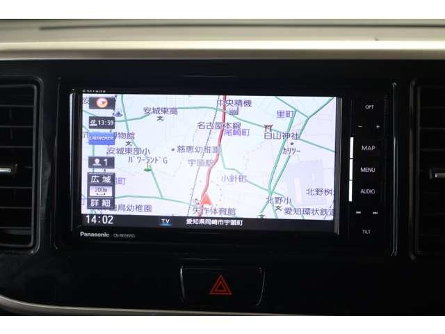 ｅＫスペースカスタム カスタムＴ　セーフティパッケージ　ターボ２ＷＤ・７インチメモリーナビ＋フルセグＴＶ・アラウンドモニタ・両側オートスライドドア・オートクルーズコントロール・運転席シートヒータ・ＬＥＤヘッドライト・オートハイビーム・スマートキー（4枚目）