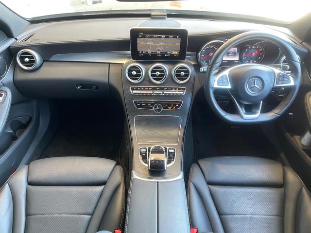 Cクラスステーションワゴン C200 ステーションワゴン スポーツ レーダーセーフティパッケージ 黒革シート シートヒーター アダプティブクルコン ブラインドスポットアシスト ヘッドアップディスプレイ エアサス 純正ナビ バックカメラ パワーバックドア 禁煙 ETC(2枚目)