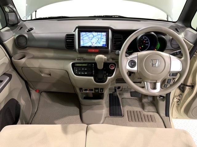 N-BOX G SSパッケージ 1年保証 社外ナビ ワンセグ Rカメラ シ-トヒ-タ- ETC VSA スマ-トキ- 盗難防止装置 整備記録簿 ベンチシ-ト ドアバイザ- Wエアバッグ AAC(9枚目)