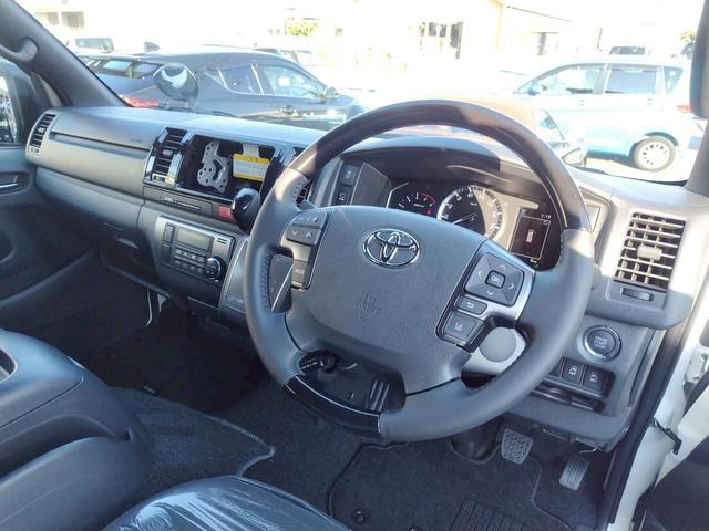 ハイエースバン ロングスーパーGL ダークプライムS アラウンドビューカメラ LEDヘッドデジタルインナーミラー 両側電動スライド Wエアバッグ 100V電源 Wエアコン リアヒーター ハーフレザー ブラックインテリアスマートキー2個(11枚目)