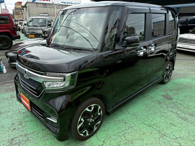 N-BOXカスタム G・Lターボホンダセンシング ターボ ナビTV BTオーディオ 禁煙車 両側電動スライド バックカメラ スマートキー2個 ETC パドルシフト マットバイザー リアスポ USB 新車取説保証書(3枚目)