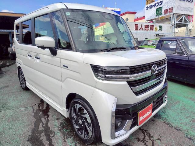 フレアワゴンカスタムスタイル XT ハイブリッドTURBO 現行モデル 1オーナー禁煙 ナビTV BTオーディオ ETC 360カメラ ヘッドアップディスプレイ パドルシフト シートヒーター USBポート アダプテイブクルーズ エアロ(3枚目)