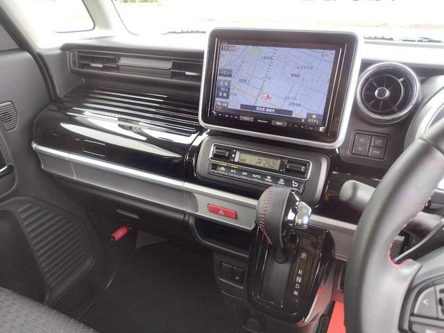 スペーシアカスタム ハイブリッドXSターボ パイオニアナビtv BTオーディオ CD DVD D席シートヒーター クルコン アラウンドビューモニター LEDヘッド スマートキ-2個 マットバイザー エアロ 新車取説保証書(11枚目)