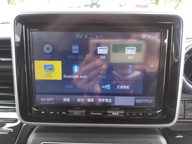 スペーシアカスタム ハイブリッドXSターボ パイオニアナビtv BTオーディオ CD DVD D席シートヒーター クルコン アラウンドビューモニター LEDヘッド スマートキ-2個 マットバイザー エアロ 新車取説保証書(12枚目)