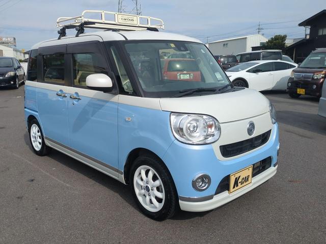 ムーヴキャンバス Ｇメイクアップ　ＳＡＩＩ　ＥＴＣ　バックカメラ　両側電動スライドドア　ＴＶ　衝突被害軽減システム　ＬＥＤヘッドランプ　スマートキー　アイドリングストップ　電動格納ミラー　ベンチシート　ＣＶＴ　盗難防止システム　ＡＢＳ　ＥＳＣ（2枚目）