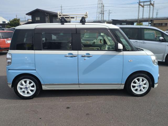 ムーヴキャンバス Ｇメイクアップ　ＳＡＩＩ　ＥＴＣ　バックカメラ　両側電動スライドドア　ＴＶ　衝突被害軽減システム　ＬＥＤヘッドランプ　スマートキー　アイドリングストップ　電動格納ミラー　ベンチシート　ＣＶＴ　盗難防止システム　ＡＢＳ　ＥＳＣ（5枚目）