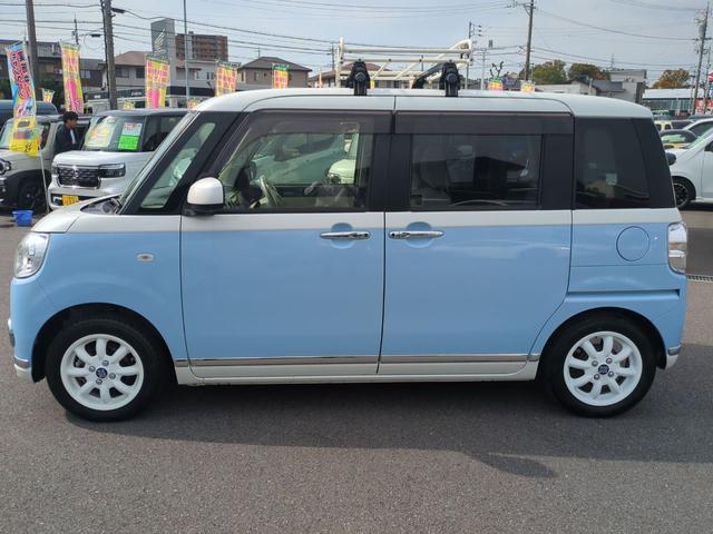 ムーヴキャンバス Ｇメイクアップ　ＳＡＩＩ　ＥＴＣ　バックカメラ　両側電動スライドドア　ＴＶ　衝突被害軽減システム　ＬＥＤヘッドランプ　スマートキー　アイドリングストップ　電動格納ミラー　ベンチシート　ＣＶＴ　盗難防止システム　ＡＢＳ　ＥＳＣ（6枚目）