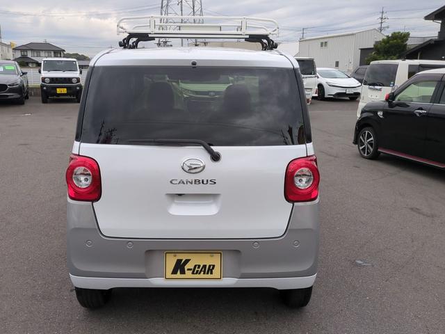 ムーヴキャンバス ストライプスG 全周囲カメラ 両側電動スライドドア TV クリアランスソナー 衝突被害軽減システム LEDヘッドランプ スマートキー アイドリングストップ 電動格納ミラー シートヒーター ベンチシート CVT(4枚目)