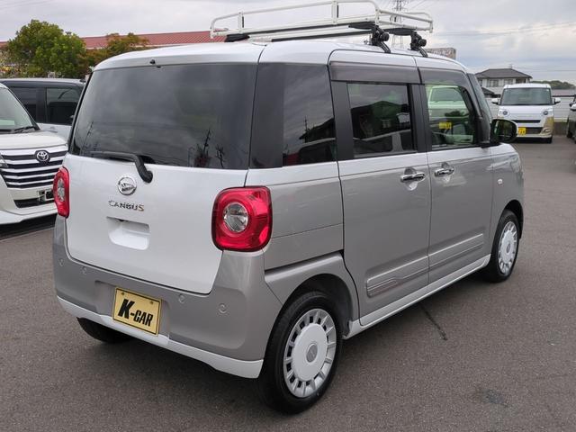 ムーヴキャンバス ストライプスG 全周囲カメラ 両側電動スライドドア TV クリアランスソナー 衝突被害軽減システム LEDヘッドランプ スマートキー アイドリングストップ 電動格納ミラー シートヒーター ベンチシート CVT(7枚目)