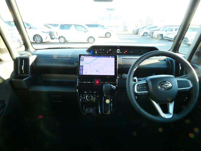 タント カスタムＲＳ　届出済未使用車　３６０°カメラ　１０型ナビ　地デジ　ＡＤＢ　シートヒーター　衝突回避支援　誤発進抑制　車線逸脱抑制　選考発信者お知らせ　標識認識　両側電動スライド　スマホ接続（2枚目）