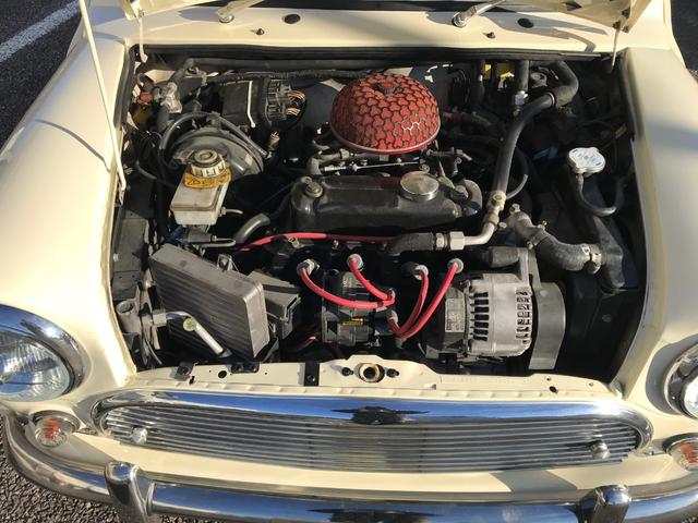 MINI メイフェア 4速マニュアルシフト 同色全塗装済みMk-I仕様 6Jオーバーフェンダー&Sスター10インチアルミ バルタンステンレスセンターマフラー 前後Hi-Loキット ナルディレザーステアリング 1年保証(41枚目)