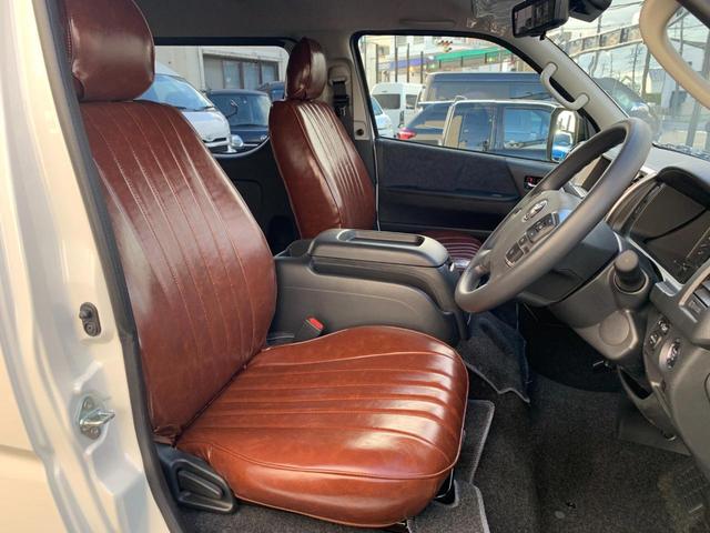 ハイエースワゴン ＧＬ　ガレージフジコンプリートＸ３床張り車中泊ベットシートカバーＬＥＤ照明パワースライドドアＬＥＤヘッド地デジナビＴＶデジタルインナーミラーパノラマビューモニターローダウン・スポイラー１６アルミホイール（13枚目）