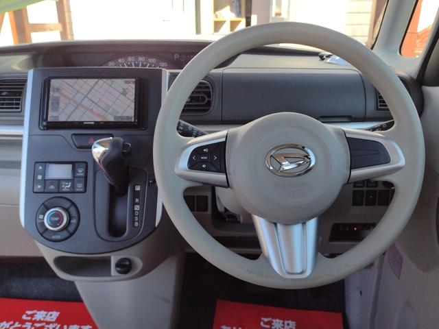 タント Ｘ　ＳＡ　ＥＴＣ　両側電動スライドドア　ナビ　ＴＶ　衝突被害軽減システム　スマートキー　アイドリングストップ　ベンチシート　ＣＶＴ　盗難防止システム　バックモニター　ＡＢＳ　ＥＳＣ　ＣＤ　ＪＵ保証ライト１年（3枚目）