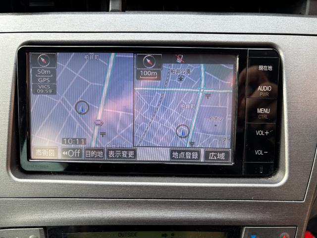 プリウス Ｓ　純正メモリーナビ　Ｂｌｕｅｔｏｏｔｈオーディオ　バックモニター　地デジ　フルセグＴＶ　ＣＤ　ＤＶＤ再生　ＨＩＤヘッドライト　フォグランプ装備　オートライト（16枚目）