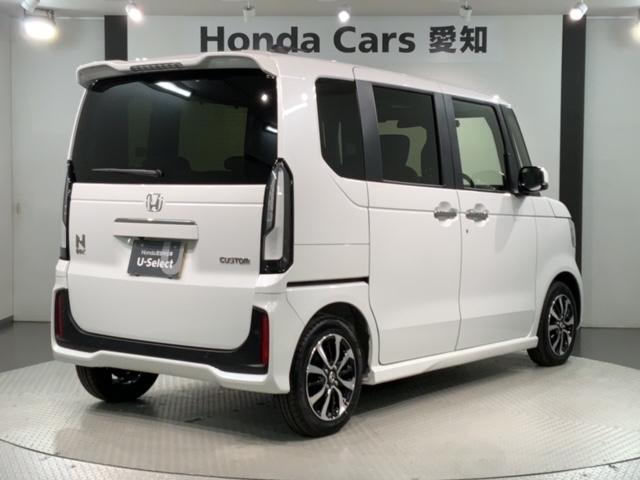N-BOXカスタム コーディネートスタイル HSENSING新車保証試乗車ワンオーナー オートクルーズ フルフラット フルセグ対応 W電動ドア シートヒータ LED ESC リアカメラ ETC 整備記録簿 ベンチシート エアコン USB ABS(50枚目)