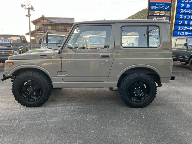ジムニー ワイルドウインドリミテッド　ＪＡ１１－３型アッシュカーキ全塗装　圧縮圧力測定済　ＴベルトＷポンプ交換　前後ブラックバンパーナンバー移動　皮調シートカバー　ＡＷ塗装　ジオランダー　天井加工済（8枚目）