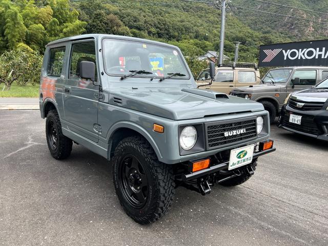 ジムニー ランドベンチャー JA11-5型最終 アンヴィルクリアコート全塗装 圧縮圧力測定済 前後ブラックバンパー ナンバー移動 ジオランダー新品 アルミ塗装 皮調シートカバー新品(3枚目)
