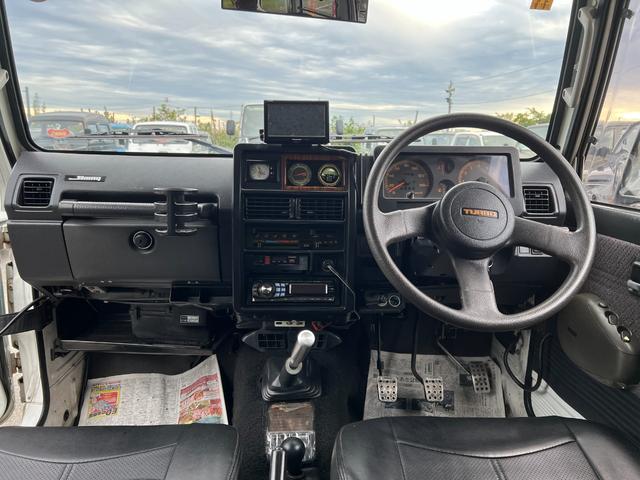 ジムニー EC JA11-2型 圧縮圧力測定済パノラマハイルーフ2インチボディーリフト検対応 前後ステンバンパー ナンバー移動 検対応マフラー MTタイヤ社外アルミ キングピンOH済クラッチOH付TベルトWポンプ交換(33枚目)