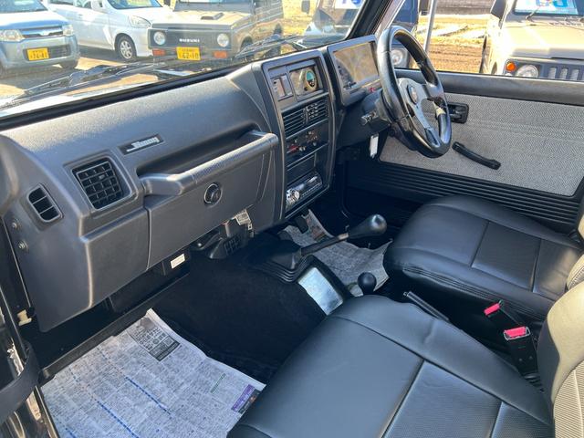 ジムニー スコットリミテッド　ＪＡ１１Ｖ改３インチリフト公認車検対応車輛　圧縮圧力測定済　前後ブラックバンパー　ナンバー移動　ホイル塗装ジオランダー１８５－８５－１６新品　社外ハンドル　タンクガード　検対応マフラー皮調シートカバー（33枚目）