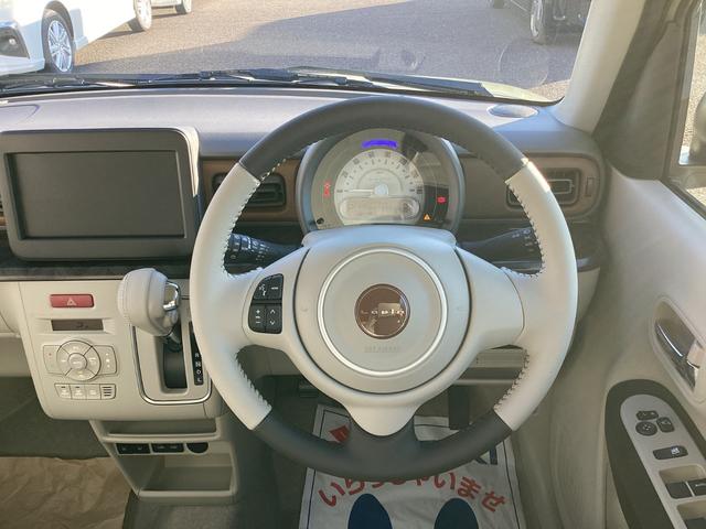 アルトラパン ハイブリッドＸ　届出済未使用車　衝突軽減ブレーキ　スマートキー　プッシュスタート　シートヒーター　オートライト　ＬＥＤヘッドランプ　電動格納ミラー　ベンチシート　フルフラット　オートエアコン　革巻きステアリング（21枚目）