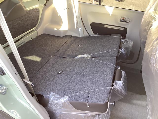アルトラパン ハイブリッドＸ　届出済未使用車　衝突軽減ブレーキ　スマートキー　プッシュスタート　シートヒーター　オートライト　ＬＥＤヘッドランプ　電動格納ミラー　ベンチシート　フルフラット　オートエアコン　革巻きステアリング（45枚目）