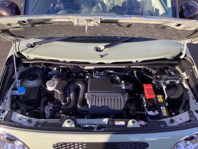 アルトラパン ハイブリッドＸ　届出済未使用車　衝突軽減ブレーキ　スマートキー　プッシュスタート　シートヒーター　オートライト　ＬＥＤヘッドランプ　電動格納ミラー　ベンチシート　フルフラット　オートエアコン　革巻きステアリング（49枚目）