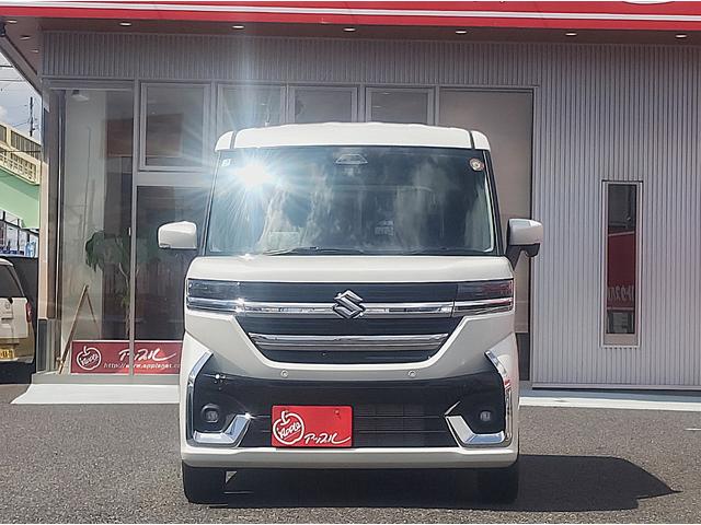 スペーシアカスタム ハイブリッドＸＳ　☆両側パワースライドドア☆全方位モニター付メモリーナビ☆スズキセーフティサポート☆ＬＥＤヘッドランプ☆スマートキー☆アイドリングストップ☆前席シートヒーター☆スリムサーキュレーター☆アルミホイール☆（3枚目）