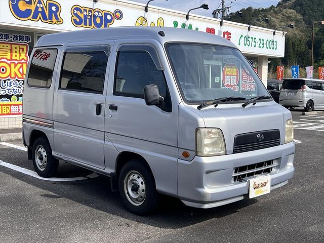 サンバーバン ＶＣ　車両状態評価書／５速マニュアル車／両側スライドドア／ハイルーフ／４ナンバー登録／プライバシーガラス／１２インチホイール／エアコン／パワステ／走行１０．８万キロ（6枚目）