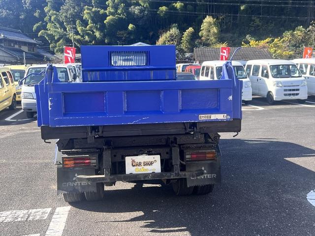 キャンター ダンプ　ダンプ　ディーゼル　５速ミッション　３人乗り　エアバッグ　エアコン　パワステ　パワーウィンドウ　積載量：１５００Ｋｇ　荷台寸法　長さ：３０８　幅：１６０（13枚目）