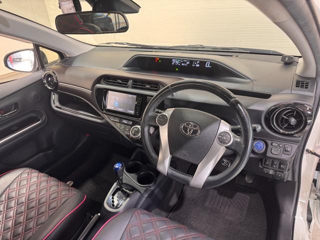 アクア G 純正ナビ クリアランスソナー ドラレコ クルーズコントロール ETC Bカメラ レーンアシスト 衝突軽減ブレーキ 社外17インチAW LEDヘッド Bluetooth フルセグTV シートカバー(24枚目)