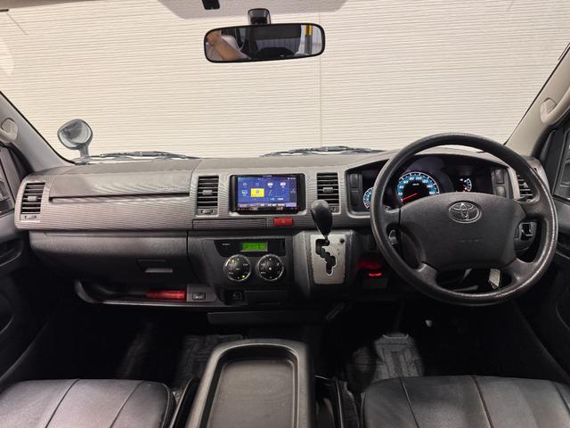 ハイエースバン ロングスーパーGL ベッドキット フリップダウンモニター メモリーナビ ETC バックドア スライドドア Bluetooth フルセグTV DVD CD Wエアコン HIDヘッドライト フォグランプ オートエアコン(2枚目)