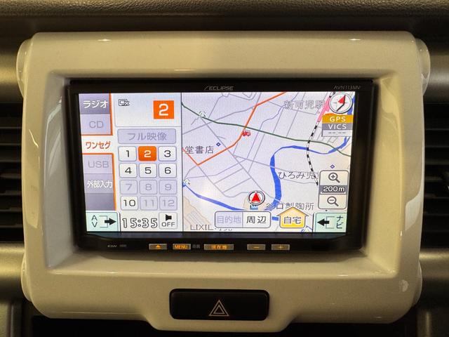 ハスラー Xターボ 純正ナビ バックカメラ ETC シートヒーター 衝突軽減ブレーキ アイドリングストップ 純正15インチAW HIDヘッドライト 横滑り防止 プッシュスタート スマートキー オートエアコン オートライト(8枚目)