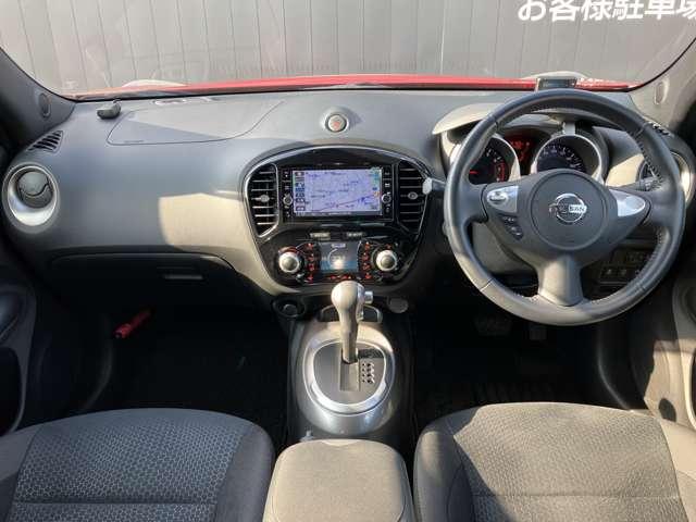 ジューク １．５　１５ＲＸ　Ｖセレクション　日産純正メモリーナビ　全周囲カメラ　ＡＵＴＯエアコン　車線逸脱警報システム　ワンオ－ナ－車　セキュリティーアラーム　パワーウィンドウ　スマートエントリー　ドラレコ　Ａストップ　アルミホイール　バックモニター　ＥＴＣ車載器　メモリーナビ（4枚目）