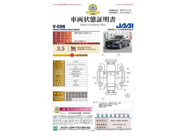 車両状態評価書