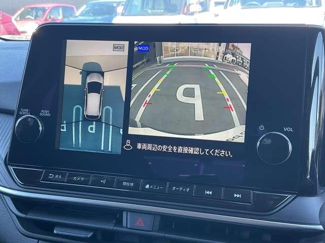 ノート １．２　Ｘ　雹害車両　メーカーナビ　リアカメラ　衝突被害軽減ブレ－キ　全方位カメラ　ＥＴＣ付　禁煙車　ＬＥＤヘッドライト　インテリジェントキー　ワンセグＴＶ　ＴＶナビ　サイドカーテンエアバック　サイドカメラ　メモリーナビ　オートエアコン（3枚目）