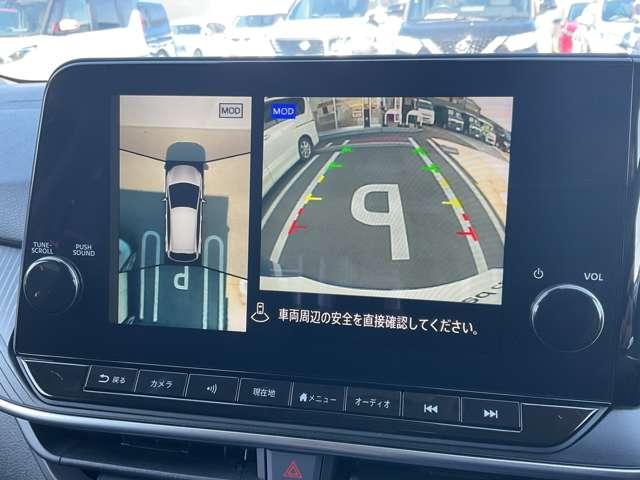 ノート １．２　Ｘ　雹害車両　メーカーナビ　リアカメラ　衝突被害軽減ブレ－キ　全方位カメラ　ＥＴＣ付　禁煙車　ＬＥＤヘッドライト　インテリジェントキー　ワンセグＴＶ　ＴＶナビ　サイドカーテンエアバック　サイドカメラ　メモリーナビ　オートエアコン（3枚目）