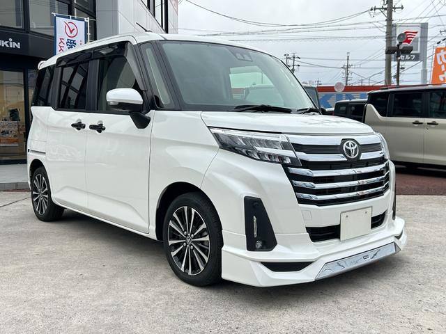 ルーミー カスタムG-T スマートアシスト 9インチナビ フルセグTV パノラマモニター 両パワースライドドア LEDヘッドライト フォグランプ プッシュスタート スマートキー フロントモデリスタエアロ 茶革調シートフルカバー(3枚目)