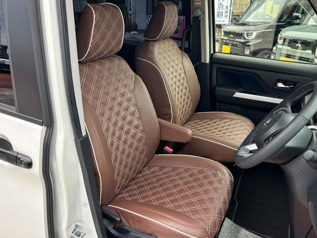 ルーミー カスタムG-T スマートアシスト 9インチナビ フルセグTV パノラマモニター 両パワースライドドア LEDヘッドライト フォグランプ プッシュスタート スマートキー フロントモデリスタエアロ 茶革調シートフルカバー(14枚目)