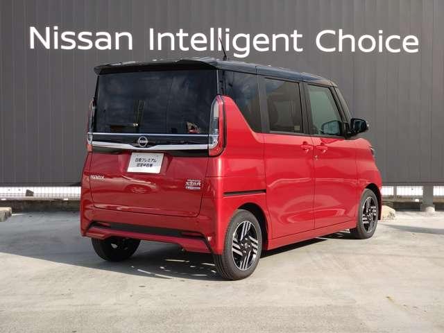 ルークス ６６０　ハイウェイスターＸ　プロパイロットエディション　元試乗車／両側電動スライドドア／アラウンドビュー　自動車専用道路で先行車両との車間距離を一定に保つようにハンドル操作を支援し、ドライバーの運転をサポートする、同一車線運転支援技術「プロパイロット」搭載（2枚目）