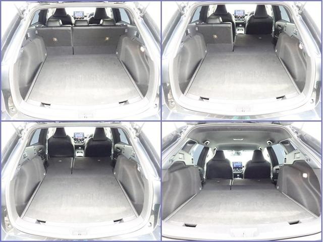 ラゲージに入りきらない長い荷物も分割リヤシートの片側を倒せば大丈夫。両方倒せば、もっと大きな荷物も積めます。便利な機能ですね！