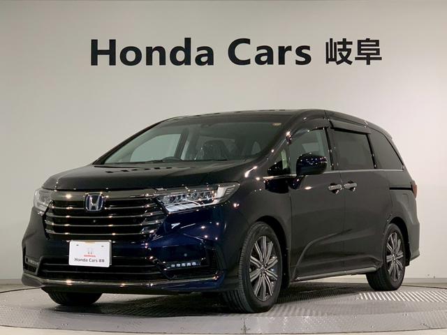 オデッセイハイブリッド ｅ：ＨＥＶアブソルート　フルセグＴＶ　ＡＷ　両側電動スライドドア　メモリナビ　サイドカーテンエアバック　衝突被害軽減ブレーキ　ＬＥＤヘッドランプ　記録簿　クリアランスソナー　両電動ドア　禁煙　ＤＶＤ　バックカメラ　３列シート（33枚目）