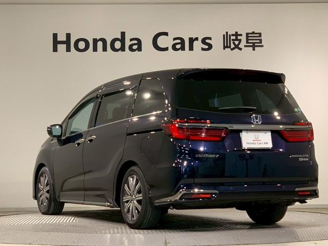 オデッセイハイブリッド ｅ：ＨＥＶアブソルート　フルセグＴＶ　ＡＷ　両側電動スライドドア　メモリナビ　サイドカーテンエアバック　衝突被害軽減ブレーキ　ＬＥＤヘッドランプ　記録簿　クリアランスソナー　両電動ドア　禁煙　ＤＶＤ　バックカメラ　３列シート（35枚目）