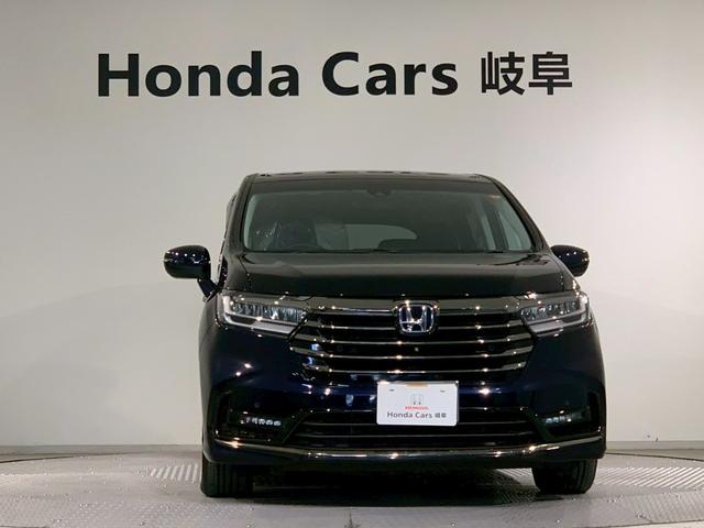 オデッセイハイブリッド ｅ：ＨＥＶアブソルート　フルセグＴＶ　ＡＷ　両側電動スライドドア　メモリナビ　サイドカーテンエアバック　衝突被害軽減ブレーキ　ＬＥＤヘッドランプ　記録簿　クリアランスソナー　両電動ドア　禁煙　ＤＶＤ　バックカメラ　３列シート（39枚目）