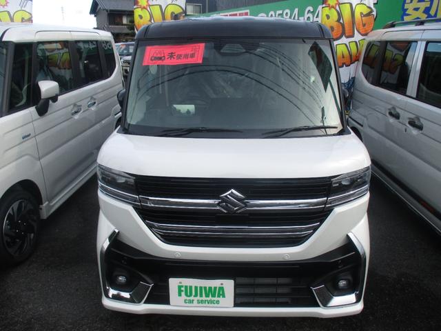 スペーシアカスタム ハイブリッドＸＳ　スマートキー、衝突防止機能、プッシュスタート、オートライト、オートエアコン、アイドリングストップ、両側電動スライドドア、ハイブリット、ＬＥＤヘッドライト、ステアリングヒーター、セーフティサポート搭載車（3枚目）