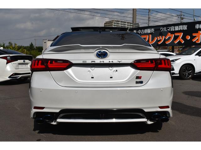 カムリ ＷＳレザーパッケージ　ＧＲエアロＷＯＲＫ１９ＡＷ車高調外４本出しマフラーパノラマルーフ外ＬＥＤテール外３眼ＬＥＤヘッドＢＳＭ純正ＤオーディオナビＴＶＢカメラ黒革シートシートヒーターＴセーフティ外ドラレコ付きＤインナーミラー（4枚目）